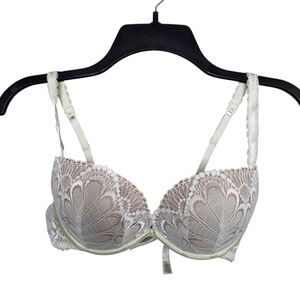 Wonderbra Womens Padded Lace Bra Underwire Ivory Size 34B